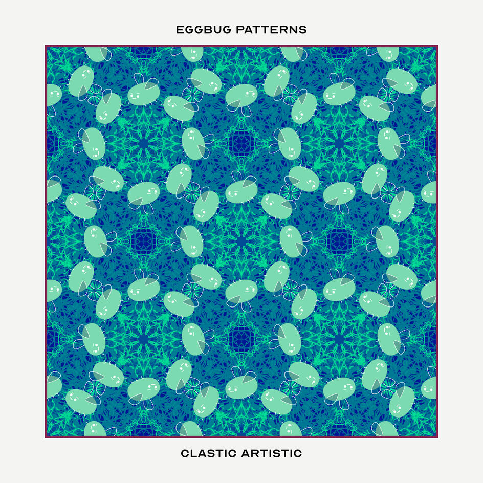 Pattern: Gubgge rings on turquoise